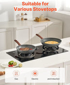 VEVOR Frying Pan Skillet，Nonstick Granite Egg Pan Omelet Pans, 3 Piece Set (9.5, 11, 12 in), Nonsitck Heavy-Duty Skillets with Heat-Resistant Handle, for Gas, Electric, Induction