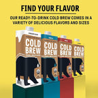 Wandering Bear Organic Caramel Cold Brew Coffee - Strong, Bold, Smooth, Unsweetened, Shelf-Stable, Ready to Drink, Gluten Free, & Vegan Iced Cold Brewed Coffee Drink - 32 fl oz, 6 pack