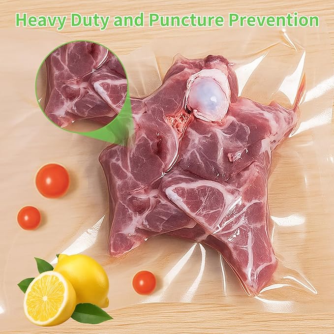 MakMeFre 200 Pint Size 6" x 10" Vacuum Sealer Bags with BPA Free and Heavy Duty,Great for Food Storage Vaccume Sealer PreCut Bag