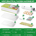 Vacuum Sealer for Food with Visible Water Tank, Handheld Saver Compact Vacuum Sealer Machine with 14 Reusable Vacuum Bags, 6X Preservation & Fresh, Includes Gift Wrapping