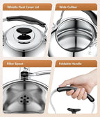 2L Whistling Stovetop Tea Kettle - Food Grade Stainless Steel Teapot with Fast Boil, Wide Mouth, Anti-Scalding Handle, Ideal for Stove Top – Perfect for Tea, Coffee & Hot Water