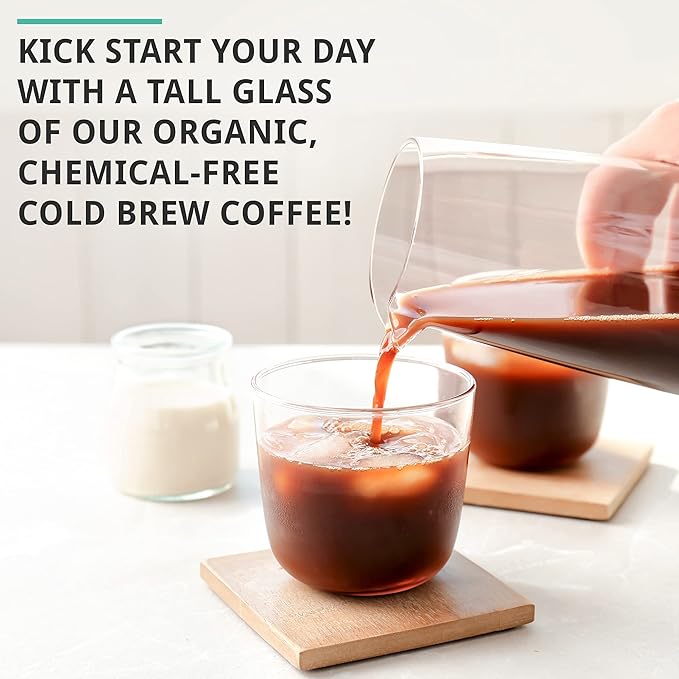 Cold Brew Organic Coarse Ground Flavored Coffee, Coconut Flavor, Dark Roast, Colombian Supremo, Coarse Grind for Cold Brew Coffee & French Press,1 LB (Pack of 2)
