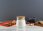 JoyJolt Cookie Jar. 1 Large Glass Jars With Bamboo Lids Set. For Kitchen Counter, Rice Jar, Candy Jar, Flour and Sugar Containers Canisters, 31-OZ Big Glass Jar with Lid, Airtight Glass Storage