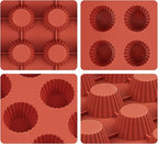 JOERSH 30-Cavity Mini Peanut Butter Cup Mold Silicone Candy Mold Bite Size for Keto Fat Bomb, Dark Chocolate
