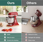 GuanQiao Food-Grade Bamboo Slider for KitchenAid 4.5-5 Qt Tilt Head Stand Mixer, Appliance Sliding Mat for Kitchenaid Artisan, Kitchen Countertop Storage Accessories Mixer Moving Tray Attachments