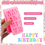 4 Pcs Silicone Letter Molds, Reusable Digital Letter Gummy Chocolate Silicone Mold for Making Candy, Cake, Birthday Party Decorations