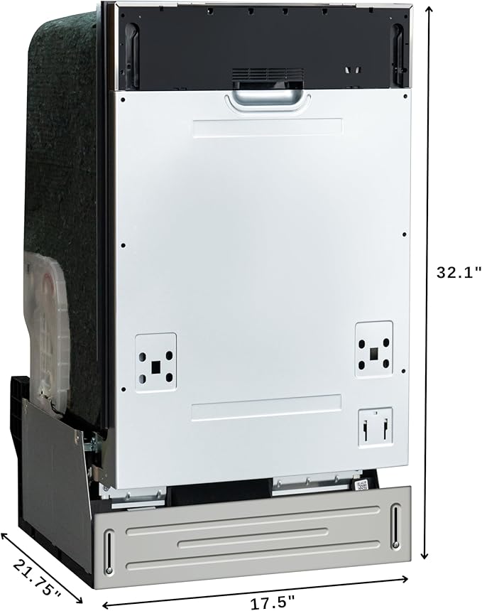 KoolMore KM-DW1852-PR 18 in. ADA Panel Ready with 8 Place Settings 52 DB Dishwasher in Stainless-Steel, UL and Energy Star Certified