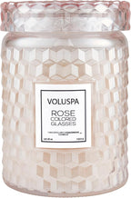 Voluspa Rose Colored Glasses, Large Candle Jar, 18 Ounce, 100 Hour Burn Time, Coconut Wax for Clean Burning, Handcrafted in The USA