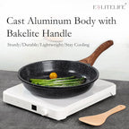 ESLITE LIFE Nonstick Ceramic Frying Pan Skillet, Non-Toxic Egg Omelette Kitchen Cooking Pans Compatible with All Stovetops (Gas, Electric & Induction), PTFE & PFOA Free (Black, 11'')