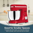 Household Stand Mixer with 6.5 Quart Bowl, Electric Food Mixer 10+p Speeds 660W, Kitchen Tilt-Head Bread Dough and Cake Mixers with Dough Hook, Whisk, Beater, Splash Guard and Egg Separator (Red)