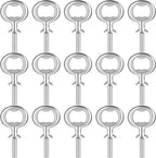Metal Bottle Opener Kit Blank Bottle Opener Stainless Steel Open Inserts Hardware for Wedding Wine Party DIY Project Craft Wood Turning(Silver,15 Pieces)