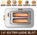 SEEDEEM Toaster 2 Slice, Touch Control Screen, Smart Stainless Toaster, 6 Shade Setting, 6 Bread Selection, Countdown, Removable Crumb Tray, 900W, Mint Green