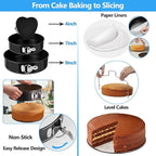 722pcs Cake Decorating Kit - Baking Supplies with Springform Pans, Cake Rotating Turntable, Icing Piping Bags and frosting Tips Set - Cake Decorating Tools for Beginners
