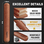 Walfos Mini Rolling Pin - Small Natural Wooden Rolling Pins, Baking Dough Roller for Pizza, Pie, Pasta, Bread, Pastry, No Coating (8inch)
