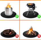 19.5" Round Fire Pit Mat for Solo Stove Mesa/Tabletop Under Fire Pit Mat Fireproof Waterproof and Oil-Proof, 4 Layers Under Grill Mat Fireproof Mat Portable Camping Stove Mat for Solo Stove Accessorie