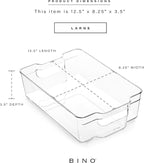 BINO | Stackable Storage Bins, Large - 2 Pack | THE STACKER COLLECTION | Clear Plastic Storage Bins | Built-In Handles | BPA-Free | Containers for Organizing Kitchen Pantry | Multi-Use Organizer Bins