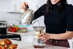 Barista Warrior Gooseneck Kettle for Pour Over Coffee and Tea with Thermometer for Exact Temperature, Precision Pour Drip Spout, Compatible with all Stove Tops (Copper Coated, 1.2 Liter, 40 fl oz)