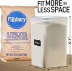 Flour Storage Container 2 PC [8.5L / 287 Oz] Extra Large Food Storage Containers with Lids - Airtight, Leak Proof, BPA-Free Plastic Flour Sugar Storage Containers - Bulk Storage for Kitchen & Pantry