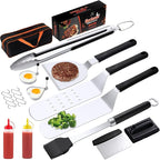 Griddle Accessries Kit, 20Pcs Stainless Steel Metal Spatula Set, Grill BBQ Spatula Utensils Set with Storage Bag, Professional Grill Spatula Set for Men Women Outdoor BBQ & Camping