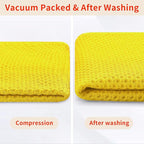 Homaxy 100% Cotton Waffle Weave Kitchen Dish Cloths, Ultra Soft Absorbent Quick Drying Dish Towels, 12 x 12 Inches, 8-Pack, Yellow