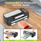 95kpa Vacuum Sealer Machine for Food, Commercial Full Automatic Food Saver Sealer, Meat Vacuum Packing Machine with Bags Storage, Built-in Cutter, Double Heat Seal, Marinate&External Vacuum