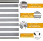 Persilux Cordless Zebra Blinds for Windows Free-Stop Roller Windows Shades (72" W X 72" H, Grey) Dual Layer Light Control for Day and Night, Light Filtering Sheer Shades for Home