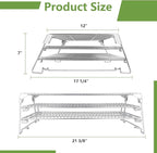21" 3-Tier Foldable Sliding Jerky Racks for Traeger, Pit Boss, GMG, Camp Chef and More Smoker Grills, 830"² Cooking Space Expansion Accessory for Barrel Pellet Grills