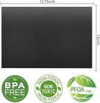 Renook Grill Mats for Outdoor Grill, Set of 8 BBQ Grilling Mat for Outdoor Gas Grill Cooking,15.75 X 13 Inch, Black