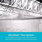 Kenmore 18" Built-in Stainless Steel Tub Dishwasher EasyFlex 3rd, SmartWash, UltraWash Plus, TurboDry, MoreSpace Adjustable Rack, Energy Star Certified, White