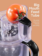 FOHERE Food Processor, 12 Cup, 2-in-1 Feed Chute Vegetable Chopper & Meat Grinder for Mincing, Dicing, Shredding, Puree & Kneading Dough, Stainless Steel