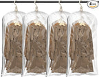 TAILI Hanging Vacuum Sealer Spave Saver Storage Bags for Clothes, Closet Organizers, Travel, (4 Pack Short) Clear