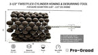 TwistFlex Cylinder Hone | 3-1/2" 320AO for Brake Cylinders, Valve Guides, Hydraulics, 3.5" Diameter for Hole Diameters 3.26"- 3.51" | Aluminum Oxide 320 Grit | 0.315" Shank | 13.5" Length