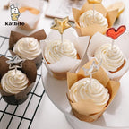 Katbite Tulip Cupcake Liners 200PCS, Muffin Baking Cupcake Liners Holders, Baking Cups (Nature)