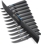 Steak Knives Set of 12, 4.7 Inch Straight Edge Meat Knives, Dishwasher Safe by SGS Cerf, Super Sharp for Precise Cutting, Non-stick Blade & Anti Rust, Easy to Maintain Ideal for Restaurant