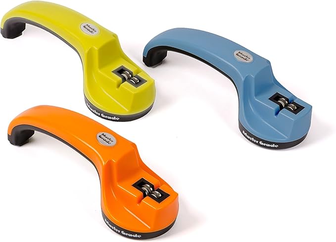 Heavy Duty Tungsten Manual Knife Sharpener, Knife Sharpeners for Kitchen Knives (Blue)