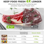 FIRE HIVE 5-in-1 Vacuum Sealer Machine for Food, 75KPa Powerful Suction, 11.8" Sealing Strip, Purple Light Clean, Built-in Sliding Cutter, Dry & Moist Modes, LED Display, 10 Vacuum Bags Included