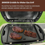 7034 Cast Iron Griddle Plate with Carry Bag for Weber Traveler Grills 9010001 9020001，Upgrade Flat Top Griddle Replacement Part for 9030001 9013001 9011701 Weber Traveler Portable Gas Grills,Black