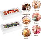 36 pcs Cookie Boxes,12x5.5x2.5 Inch Bakery Boxes with Window for Pies Chocolate Strawberries Muffins Donuts Pastry Dessert Christmas(White)