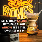 Bones Coffee Company Spongebob Soufflé Symphony, Chocolate Soufflé Flavored Whole Coffee Beans, Low Acid Medium Roast Arabica Beans Flavored Coffee, 12 oz Whole Bean