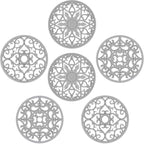 SMARTAKE 6 Set Silicone Trivets, Multi-Use Carved Trivet, Insulated Non-Slip Durable Kitchen Mat, Flexible Modern Kitchen Table Mat, for Hot Dishes, Pots, Dining Countertop, Grey