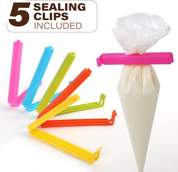 LotFancy 500Pcs Piping Bags 10 Inch, Thick Tipless Piping Bags, Non-Slip Disposable Pastry Bag for Royal Icing, Cookies, Cake Decorating