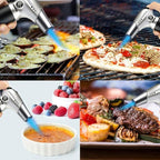 Blow Torch, Home-Grade Kitchen Cooking Torch with Lock Adjustable Flame Refillable Mini Blow Torch Lighter for BBQ, Baking, Brulee Creme,Light Cooking Tasks,DIY Soldering (Butane Gas Excluded)
