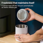 Fellow Atmos Electric Vacuum Canister & Storage Container - Airtight Coffee & Food Storage Containers - Coffee Containers - (Matte White, 0.7 Liter)