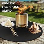 19.5" Fire Pit Mat for Solo Stove Mesa, Oil and Waterproof Round Tabletop Under Fire Pit Mat, Portable Camping Stove Mat for Solo Stove Accessories