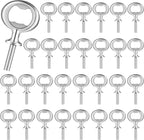Metal Bottle Opener Kit Blank Bottle Opener Stainless Steel Open Inserts Hardware for Wedding Wine Party DIY Project Craft Wood Turning(Silver,30 Pieces)