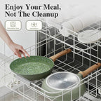8.5 Inch Nonstick Frying Pan Skillet, 4mm Thick Aluminum Cookware with PFOA-Free Non-Toxic Coating, Induction Compatible, Dishwasher Safe, Bakelite Handle for Eggs & Pancakes, Green