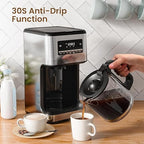Coffee Maker, 14-Cup Programmable Drip Coffee Makers with Reusable Filter & Keep Hot Plate, Auto Pause Small Coffee Machines with Coffee Pot, Timer, Self-cleaning, for Home, Stainless Steel
