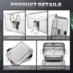 Umigy 1 Pcs Stainless Steel Food Containers 1200ml Metal Bento Lunch Box Stainless Steel Food Storage Containers, Lockable Clips to Leak Proof, Reusable Dishwasher Snack Boxes for Work, Picnic