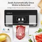 FRESKO Automatic Vacuum Sealer, Powerful Food Vacuum Sealer Machine, Auto Dry-Wet Detection, Bag Cutter, 2 Rolls Bags, Effortless Operation, Starter Kit