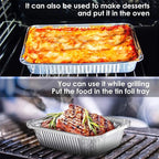 9x13 Aluminum Pans - (30Pack) Disposable Foil Pans, Half Size Deep Steam Table Pans Extra Thick for Baking, Cooking, Roasting, Heating, Serving & Lining Steam-Table Trays